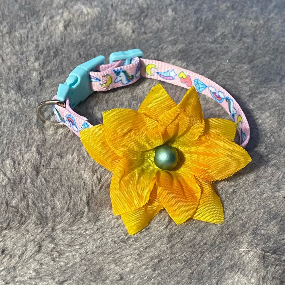 Pastel Collar With Hand-Sewn Flower